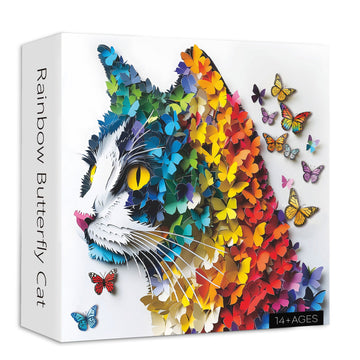 Puzzle gatto farfalla arcobaleno puzzle 1000 pezzi